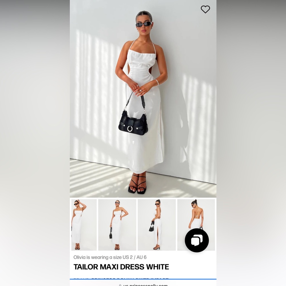 Princess Polly Tailor Maxi Dress White